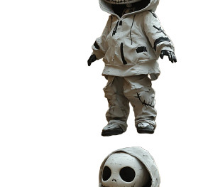 Scarecrow Skeleton Hoodie Vinyl Car Decal Sticker – Waterproof & UV-Resistant 8"