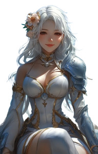 Fantasy Armored Girl Vinyl Car Decal Sticker – Waterproof & UV-Resistant 8"