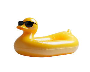 Yellow Duck Float Vinyl Car Decal Sticker – Waterproof & UV-Resistant 8"