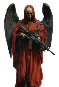 Skeletal Archangel Michael Vinyl Car Decal Sticker – Waterproof & UV-Resistant 8"