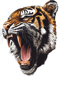 Fierce Tiger Head V2 Vinyl Car Decal Sticker – Waterproof & UV-Resistant 8"