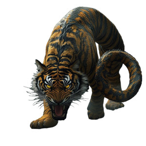 Tiger-Serpent Hybrid Vinyl Car Decal Sticker – Waterproof & UV-Resistant 8"