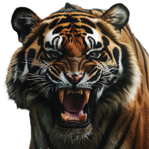 Battle-Scarred Tiger V2 Vinyl Car Decal Sticker – Waterproof & UV-Resistant 8"
