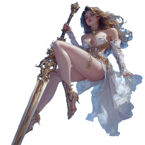 Floating Sword Sitter Vinyl Car Decal Sticker – Waterproof & UV-Resistant 8"