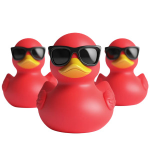 Red Rubber Ducks Vinyl Car Decal Sticker – Waterproof & UV-Resistant 8"