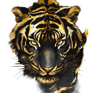 Golden Black Tiger Vinyl Car Decal Sticker – Waterproof & UV-Resistant 8"