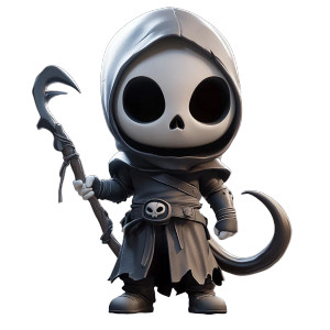 Cute Baby Reaper Vinyl Car Decal Sticker – Waterproof & UV-Resistant 8"