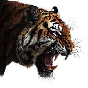 Aggressive Tiger Portrait Vinyl Car Decal Sticker – Waterproof & UV-Resistant 8"