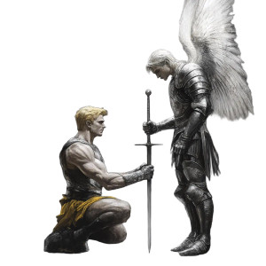 Angel And Warrior Vinyl Car Decal Sticker – Waterproof & UV-Resistant 8" Angel And Warrior Vinyl Car Decal Sticker – Waterproof & UV-Resistant 8"