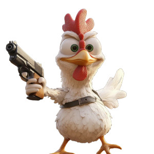 Heroic Armed Chicken Vinyl Car Decal Sticker – Waterproof & UV-Resistant 8" Heroic Armed Chicken Vinyl Car Decal Sticker – Waterproof & UV-Resistant 8"