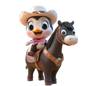 Penguin Cowgirl Ride Vinyl Car Decal Sticker – Waterproof & UV-Resistant 8" Penguin Cowgirl Ride Vinyl Car Decal Sticker – Waterproof & UV-Resistant 8"