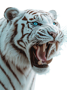 Roaring White Tiger V6 Vinyl Car Decal Sticker – Waterproof & UV-Resistant 8"
