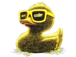 Tech Rubber Duck Vinyl Car Decal Sticker – Waterproof & UV-Resistant 8"