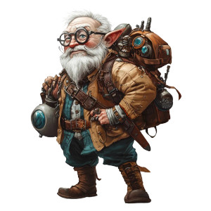 Eccentric Steam Punk Gnome Vinyl Car Decal Sticker – Waterproof & UV-Resistant 8"