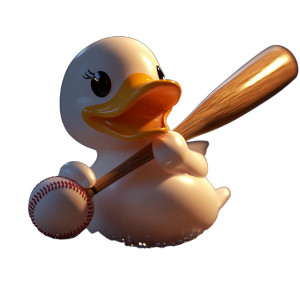 Bat-Swinging Duck Vinyl Car Decal Sticker – Waterproof & UV-Resistant 8"