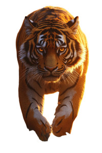 Golden Tiger Sunset Vinyl Car Decal Sticker – Waterproof & UV-Resistant 8"