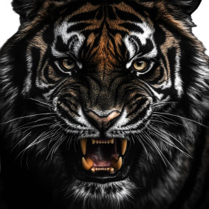 Aggressive Tiger V5 Vinyl Car Decal Sticker – Waterproof & UV-Resistant 8"