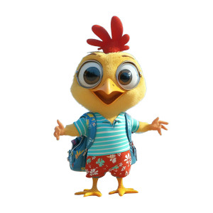 Cheerful Beach Chicken Vinyl Car Decal Sticker – Waterproof & UV-Resistant 8" Cheerful Beach Chicken Vinyl Car Decal Sticker – Waterproof & UV-Resistant 8"