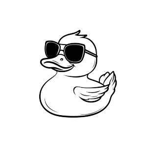 Sunglasses Duck Vinyl Car Decal Sticker – Waterproof & UV-Resistant 8"