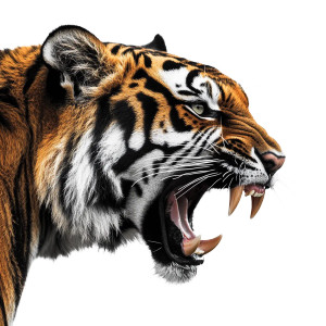 Angry Tiger Profile V5 Vinyl Car Decal Sticker – Waterproof & UV-Resistant 8"