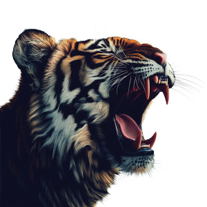 Roaring Tiger Silhouette Vinyl Car Decal Sticker – Waterproof & UV-Resistant 8"