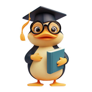 Graduated Duck Scholar Vinyl Car Decal Sticker – Waterproof & UV-Resistant 8"