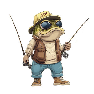 Fishing Mascot Vinyl Car Decal Sticker – Waterproof & UV-Resistant 8" Fishing Mascot Vinyl Car Decal Sticker – Waterproof & UV-Resistant 8"