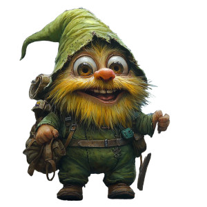 Friendly Forest Gnome Vinyl Car Decal Sticker – Waterproof & UV-Resistant 8"