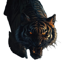 Demon Tiger Fantasy Vinyl Car Decal Sticker – Waterproof & UV-Resistant 8"