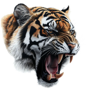 Angry Scary Tiger Vinyl Car Decal Sticker – Waterproof & UV-Resistant 8"