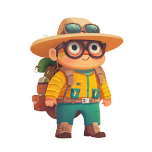 Cartoon Adventurer Character Vinyl Car Decal Sticker – Waterproof & UV-Resistant 8"