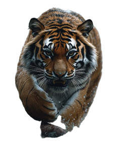 Sprinting Tiger Vinyl Car Decal Sticker – Waterproof & UV-Resistant 8"