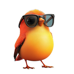 Bird With Glasses Vinyl Car Decal Sticker – Waterproof & UV-Resistant 8"