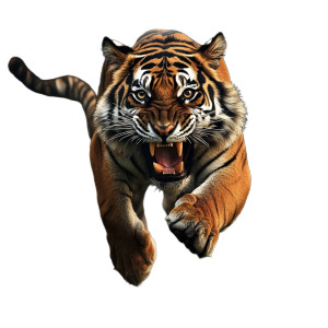Vicious Tiger Pouncing Vinyl Car Decal Sticker – Waterproof & UV-Resistant 8"