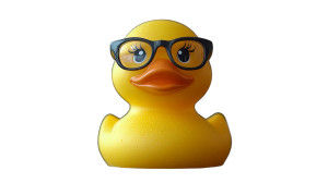 Yellow Duck With Glasses Vinyl Car Decal Sticker – Waterproof & UV-Resistant 8"