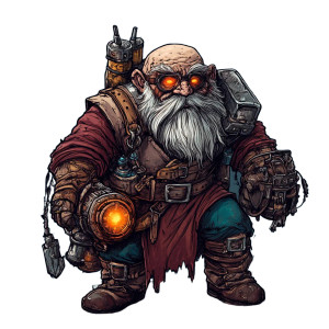 Possessed Dwarf Artificer Vinyl Car Decal Sticker – Waterproof & UV-Resistant 8"