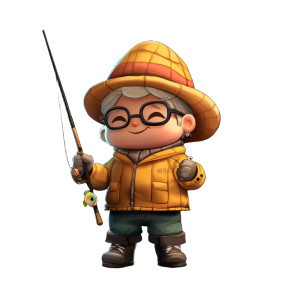 Fishing Game Character Vinyl Car Decal Sticker – Waterproof & UV-Resistant 8"