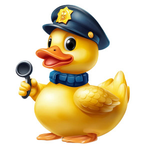 Police Rubber Duck Vinyl Car Decal Sticker – Waterproof & UV-Resistant 8"