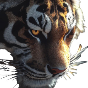 Tiger Head Macro Vinyl Car Decal Sticker – Waterproof & UV-Resistant 8"
