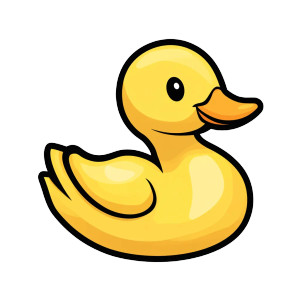 Yellow Duck Clip Art Vinyl Car Decal Sticker – Waterproof & UV-Resistant 8"