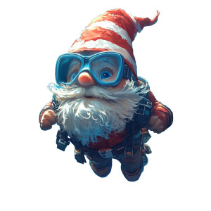 Scuba Diving Gnome Vinyl Car Decal Sticker – Waterproof & UV-Resistant 8"