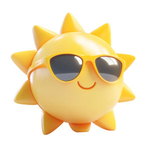 3D Sun Icon Vinyl Car Decal Sticker – Waterproof & UV-Resistant 8"