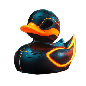 Tron Rubber Duck Vinyl Car Decal Sticker – Waterproof & UV-Resistant 8"