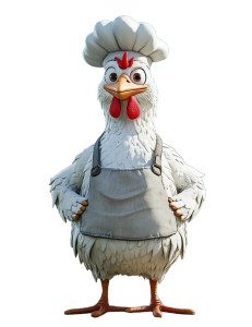Chef Chicken Character Vinyl Car Decal Sticker – Waterproof & UV-Resistant 8" Chef Chicken Character Vinyl Car Decal Sticker – Waterproof & UV-Resistant 8"