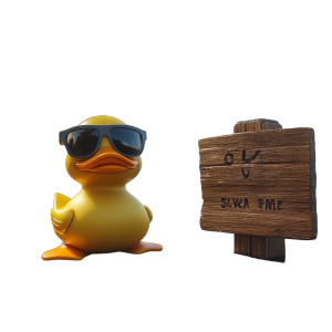 Rubber Duck Accessorized Vinyl Car Decal Sticker – Waterproof & UV-Resistant 8"