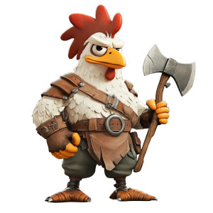 Chicken Warrior Vinyl Car Decal Sticker – Waterproof & UV-Resistant 8"