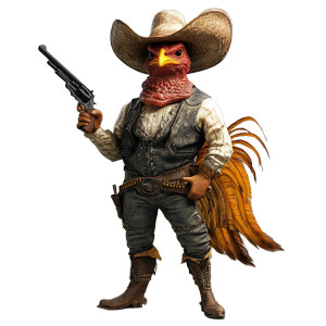Turkey Cowboy Vinyl Car Decal Sticker – Waterproof & UV-Resistant 8" Turkey Cowboy Vinyl Car Decal Sticker – Waterproof & UV-Resistant 8"