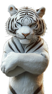 White Tiger Hug Vinyl Car Decal Sticker – Waterproof & UV-Resistant 8"