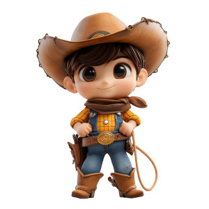 Cowboy Character Sheet Vinyl Car Decal Sticker – Waterproof & UV-Resistant 8"