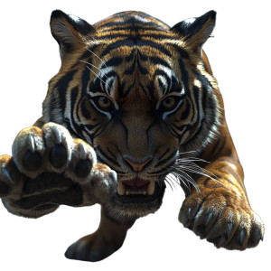 Attacking Tiger Vinyl Car Decal Sticker – Waterproof & UV-Resistant 8"